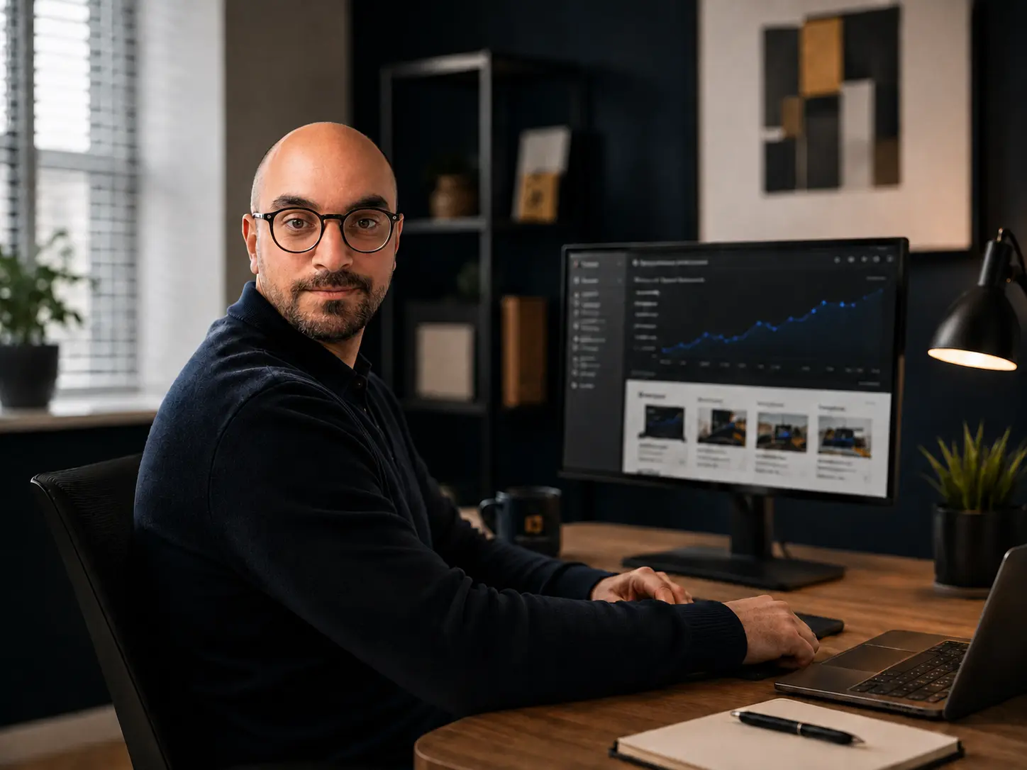 Kévin Macheboeuf, fondateur de MKB Digital, dans son bureau